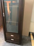 Mooie landelijk massief eiken vitrinekast met melkglas, Huis en Inrichting, Kasten | Vitrinekasten, Ophalen, Eikenhout, 50 tot 100 cm