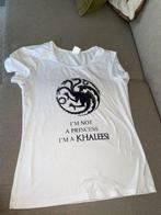 Game of thrones shirt tshirt wit witte zwart kaleeshi m ?, Kleding | Dames, Gedragen, Maat 38/40 (M), Wit, Korte mouw