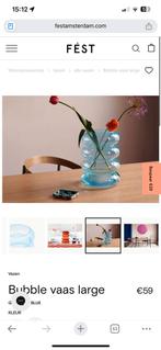 FEST Amsterdam Design Vaas - Blauw Glas, Huis en Inrichting, Woonaccessoires | Vazen, Blauw, Ophalen of Verzenden, Minder dan 50 cm