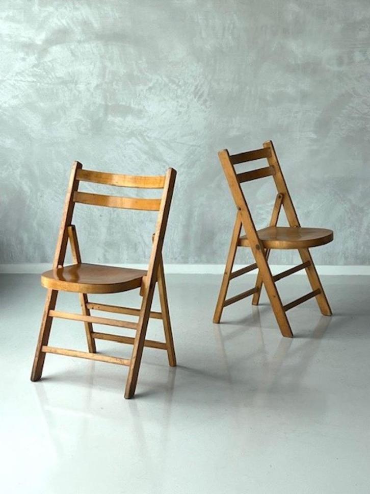 Klapstoelen 5x vintage retro klapstoel prijs p/stuk, Huis en Inrichting, Stoelen, Gebruikt, Vijf, Zes of meer stoelen, Hout, Kunststof