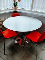mooie ronde keukentafel met stoelen, Huis en Inrichting, Tafels | Eettafels, Kunststof, Rond, Ophalen of Verzenden, Zo goed als nieuw