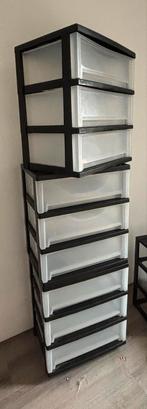 3x Plastic Ladekast met Wieltjes, Huis en Inrichting, Kasten | Ladekasten, Ophalen, Kunststof, 50 tot 100 cm, Zo goed als nieuw