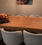 Romantische Franse eiken eettafel, Huis en Inrichting, Tafels | Eettafels, Ophalen, Romantisch, Eikenhout, 50 tot 100 cm
