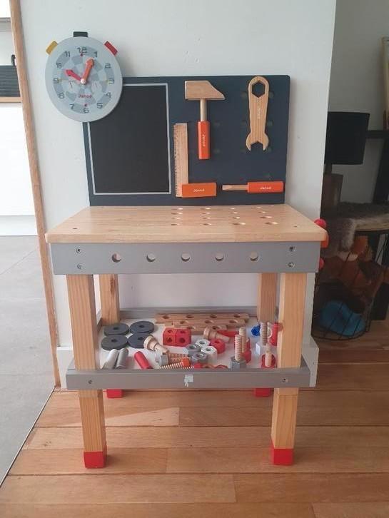Janod houten werkbank / kinderwerkbank, Kinderen en Baby's, Speelgoed | Houten speelgoed, Gebruikt, Overige typen, Ophalen