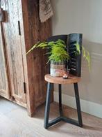 Industrieel kruk krukje bijzettafel tafeltje nieuw!, Huis en Inrichting, Ophalen, Nieuw, Hout