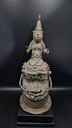 HERDENKINGS BRONZEN OBA-HOOFD IFE BINI EDO - NIGERIA 42cm, Ophalen of Verzenden