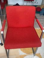 4 rode design stoelen met geborsteld RVS frame, Huis en Inrichting, Stoelen, Ophalen, Gebruikt, Rood, Vier
