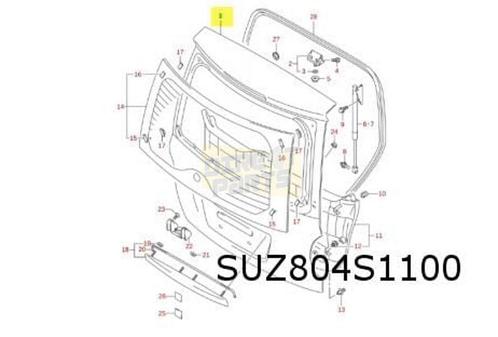 Suzuki SX4 achterklep (te spuiten) (4/06-12/14) Origineel! 6, Auto-onderdelen, Carrosserie en Plaatwerk, Achterklep, Suzuki, Achter