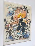 Kees Salentijn - Zeefdruk Vrouw met Fiets - Handgesigneerd, Ophalen