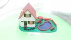 Pola Ho 503 Chalet woning met zwembad / vijver 1974, Hobby en Vrije tijd, Modeltreinen | H0, Overige merken, Gebruikt, Gelijkstroom of Wisselstroom