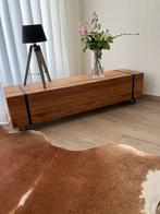 Industrieel TV meubel op wielen - 160cm breed, Huis en Inrichting, Kasten | Televisiemeubels, Ophalen, Gebruikt, 150 tot 200 cm