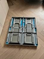 Opklapbare Kampeertafel met Krukjes en Bankjes, Ophalen of Verzenden, Gebruikt