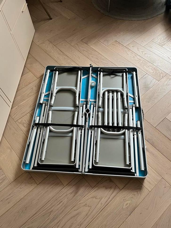 Opklapbare Kampeertafel met Krukjes en Bankjes, Caravans en Kamperen, Kampeeraccessoires, Gebruikt, Ophalen of Verzenden