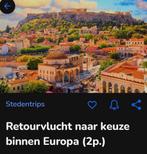 Retourvlucht voor 2 personen naar een stad binnen Europa., Tickets en Kaartjes, Trein, Bus en Vliegtuig, Twee personen, Vliegtuig