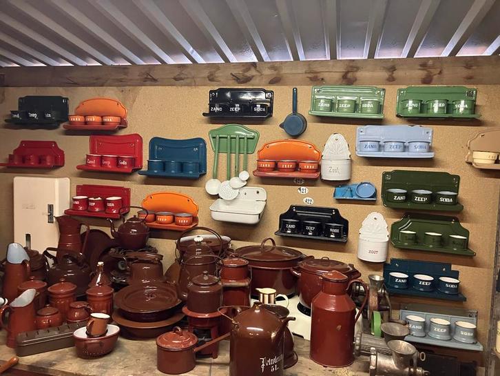 Emaille Collectie: Potten, Bussen & Meer!, Antiek en Kunst, Antiek | Emaille, Ophalen of Verzenden