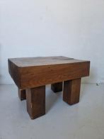 Brutalist wabi sabi massief houten bijzettafel, Antiek en Kunst, Ophalen of Verzenden
