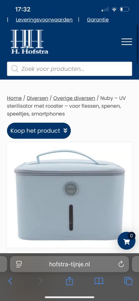 Nuby – UV sterilisator, Kinderen en Baby's, Babyvoeding en Toebehoren, Nieuw, Sterilisator, Ophalen of Verzenden
