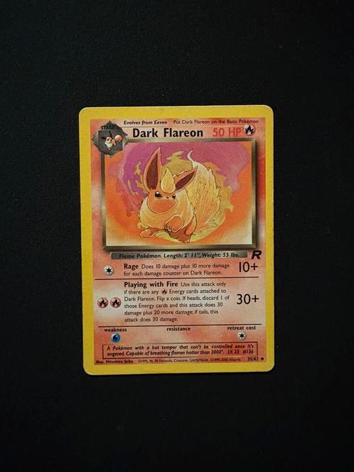 Dark Flareon 35/82 Team Rocket, Hobby en Vrije tijd, Verzamelkaartspellen | Pokémon, Zo goed als nieuw, Losse kaart, Ophalen of Verzenden