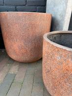Mooie roestkleurige bloempottenset, Ophalen of Verzenden, Zo goed als nieuw, Rond, Minder dan 60 cm