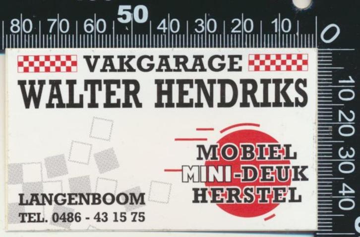 Sticker: Vakgarage Walter Hendriks - Langenboom (1), Verzamelen, Stickers, Zo goed als nieuw, Auto of Motor, Ophalen of Verzenden
