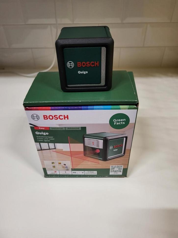 Bosch Quigo Kruislijnlaser - Nieuw in doos!, Doe-het-zelf en Verbouw, Meetapparatuur, Nieuw, Licht, Ophalen of Verzenden