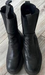 SACHA VIVIAN HOORN HOGE ZWARTE LEREN BOOTS MAAT 37, Hoge laarzen, Zwart, Ophalen of Verzenden, Zo goed als nieuw
