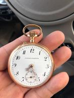 14 karaats goud zakhorloge antiek glashutte loopt nog., Sieraden, Tassen en Uiterlijk, Horloges | Antiek, Ophalen of Verzenden