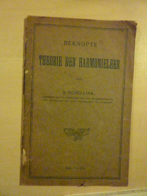 S. Schellink - Beknopte theorie der harmonieleer, Boeken, Muziek, Gelezen, Artiest, Ophalen of Verzenden