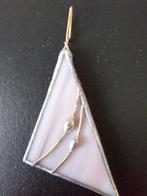 Glazen Hanger Driehoek - Handgemaakt, Sieraden, Tassen en Uiterlijk, Kettinghangers, Ophalen of Verzenden, Zo goed als nieuw, Roze