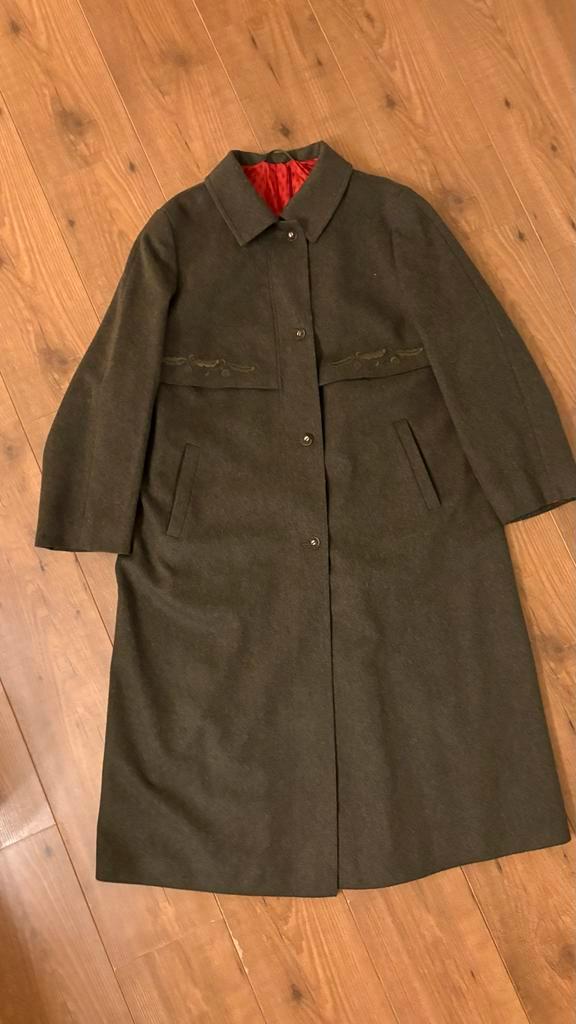 Vintage wollen mantel, Kleding | Dames, Jassen | Winter, Gedragen, Maat 42/44 (L), Groen, Ophalen of Verzenden