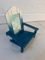 Zomerse fotolijst miniatuur strandstoel hout blauw wit ecru, Minder dan 50 cm, Ophalen of Verzenden, Zo goed als nieuw, Minder dan 50 cm