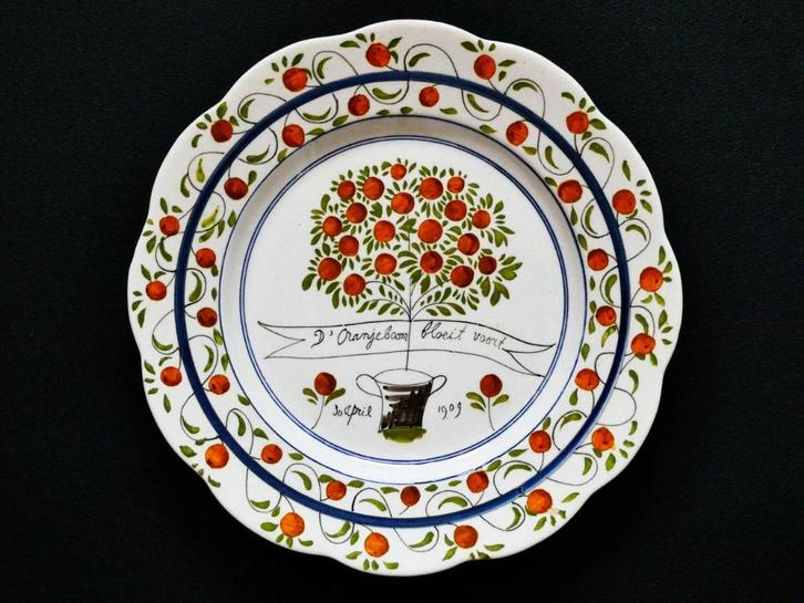 Herinneringsbord geboorte Juliana 30 April 1909, Antiek en Kunst, Antiek | Wandborden en Tegels, Ophalen of Verzenden