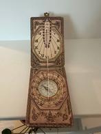 Zonnewijzer Kompas Hout Diptiek, Antiek en Kunst, Ophalen of Verzenden