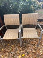 Twee degelijke tuinstoelen, Ophalen, Gebruikt, Kunststof, Stapelbaar