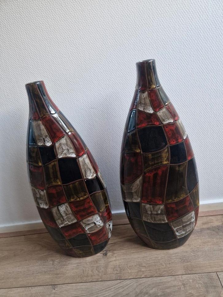 Mooie mozaïek vazen set, Huis en Inrichting, Woonaccessoires | Vazen, Zo goed als nieuw, Overige kleuren, 50 tot 75 cm, Aardewerk of Porselein