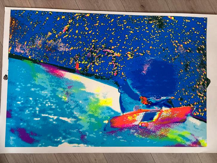 Henk van der Vet - IRAS Satelliet Zeefdruk, Antiek en Kunst, Kunst | Litho's en Zeefdrukken, Ophalen of Verzenden