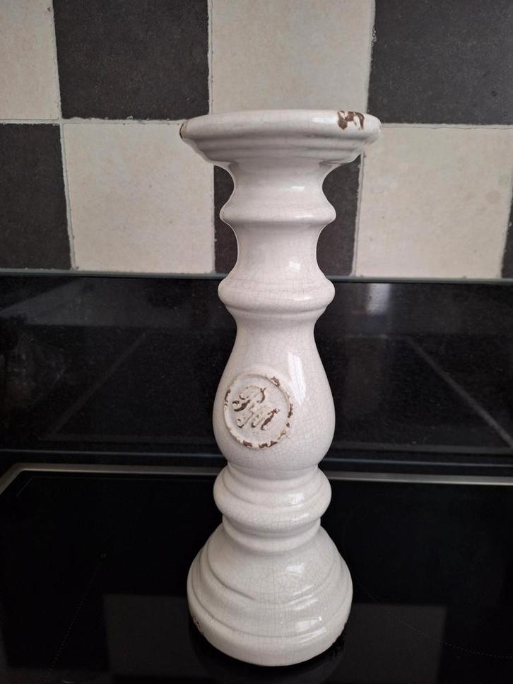 Riviera Maison kandelaar keramiek, Huis en Inrichting, Woonaccessoires | Kandelaars en Kaarsen, Zo goed als nieuw, Minder dan 25 cm
