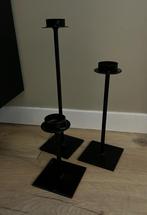 3 mooie zwart metalen kandelaars, Ophalen, 25 tot 50 cm, Zwart, Zo goed als nieuw