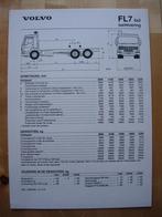 Volvo FL7 6x2 Technische Specificatie folder 1990, Ophalen, Volvo, Volvo, Zo goed als nieuw