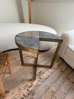 Eichholtz koffietafel side table turino brass marmer, Ophalen, Minder dan 55 cm, Zo goed als nieuw, 60 cm of meer