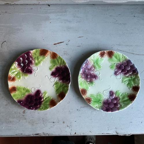 Sale 2 bordjes barbotine samen €15 *tres belle*, Antiek en Kunst, Antiek | Servies los, Verzenden