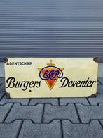 Emaille bord burgers deventer, Verzamelen, Ophalen of Verzenden, Gebruikt, Reclamebord