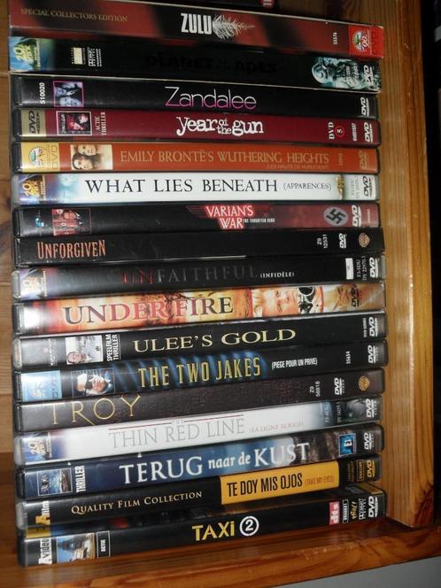 15 DVD'S WAARONDER TROY., Cd's en Dvd's, Dvd's | Actie, Zo goed als nieuw, Actie, Vanaf 12 jaar, Ophalen of Verzenden
