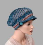 Blauw/oudroze pet nr. 32, Kleding | Dames, Hoeden en Petten, Verzenden, Nieuw, One size fits all, Pet