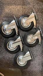 5 zwenkwielen Hummer wielbasis  200mm, 4 met rem - z.g.a.n., Ophalen, Zo goed als nieuw