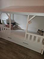 ZGAN - Vipack Huisbed met Logeerlade (incl. 2 Matrassen), Kinderen en Baby's, Kinderkamer | Bedden, Ophalen, 70 tot 85 cm, Zo goed als nieuw