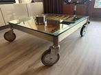 Design salontafel industrial design 77x77cm, Ophalen, Gebruikt, 100 tot 150 cm, 50 tot 100 cm