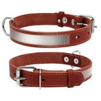 WAUDOG CoLLar Halsband Reflecterend Bruin Nek 48-63 cm OP=OP, Ophalen of Verzenden, Handgemaakt, Nieuw