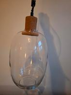 Glazen Hanglamp met kurk detail, Glas, Ophalen of Verzenden, Zo goed als nieuw, Modern
