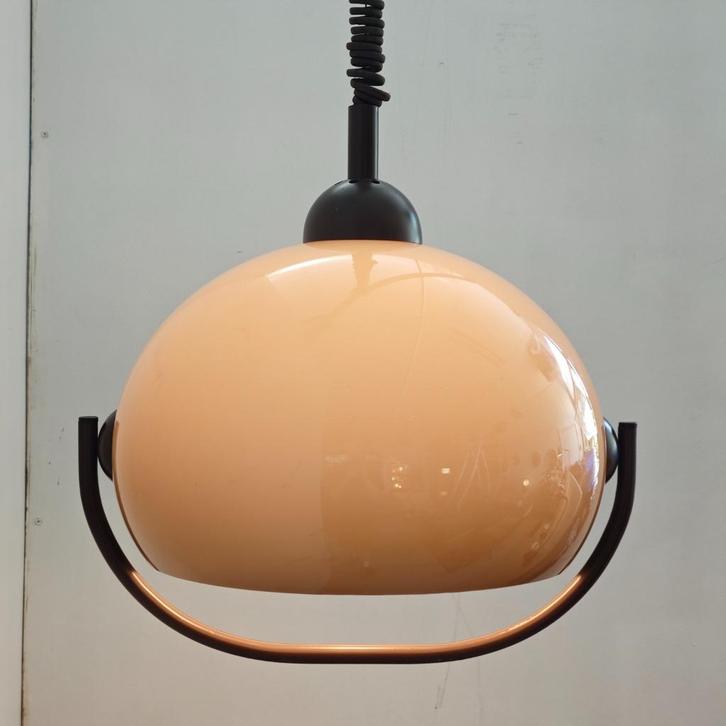 Vintage mushroom hanglamp, Huis en Inrichting, Lampen | Hanglampen, Gebruikt, 50 tot 75 cm, Kunststof, Metaal, Ophalen of Verzenden
